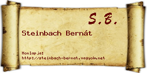 Steinbach Bernát névjegykártya